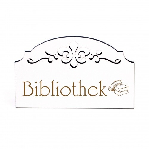Bibliothek türschild schild - bibliothek,